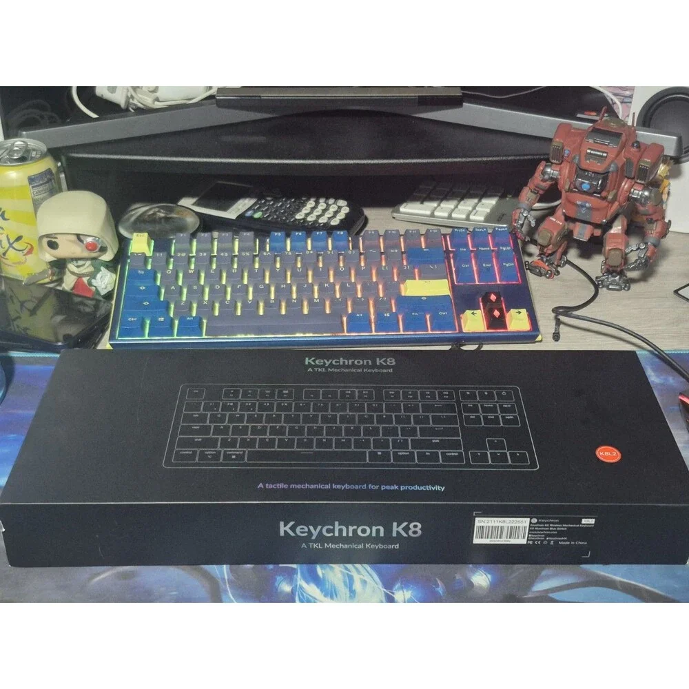Keychron K8 Wireless Mechanical Keyboard K8 Optical White Backlight Red Switch